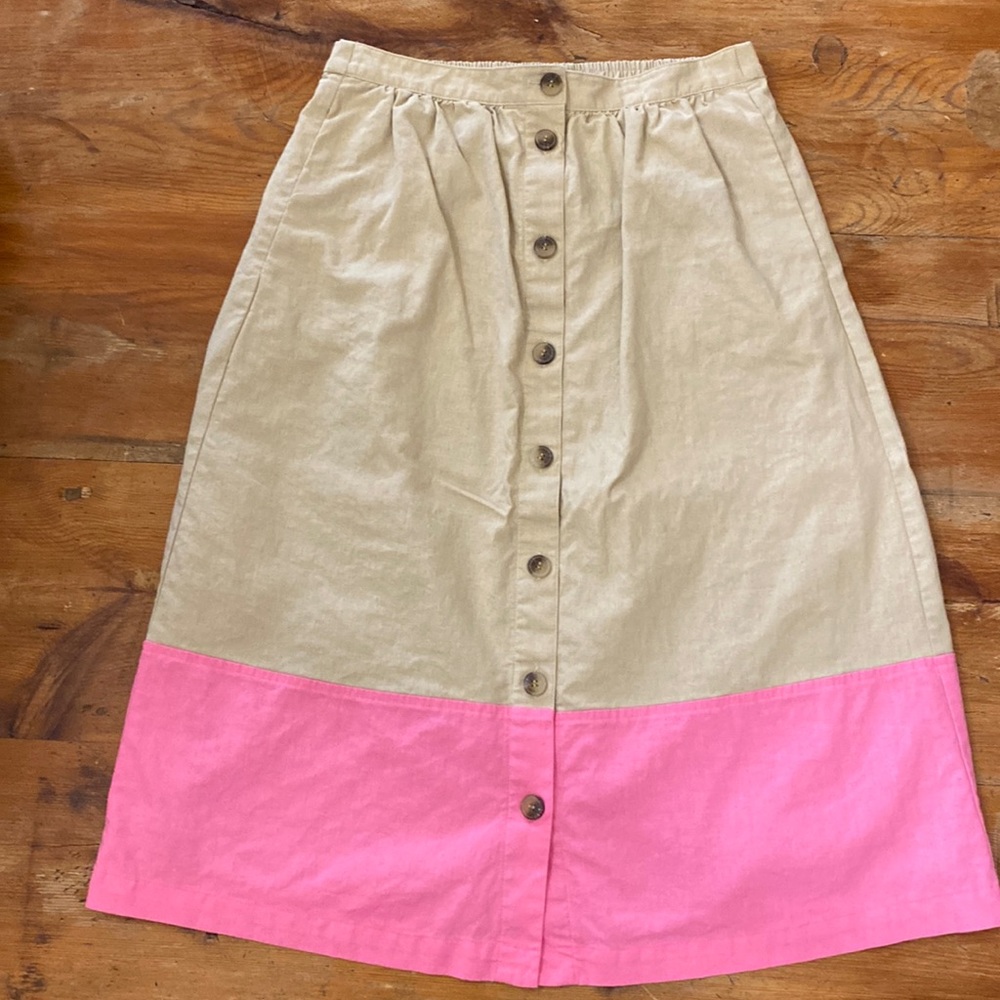 NWOT J Crew Pink/Brown Skirt